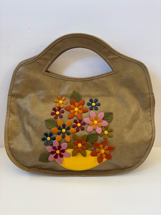 Esprit Handbags - Vintage Y2K Esprit Tote Bag Purse Olive Green Floral Aplique Lagenlook Hippie